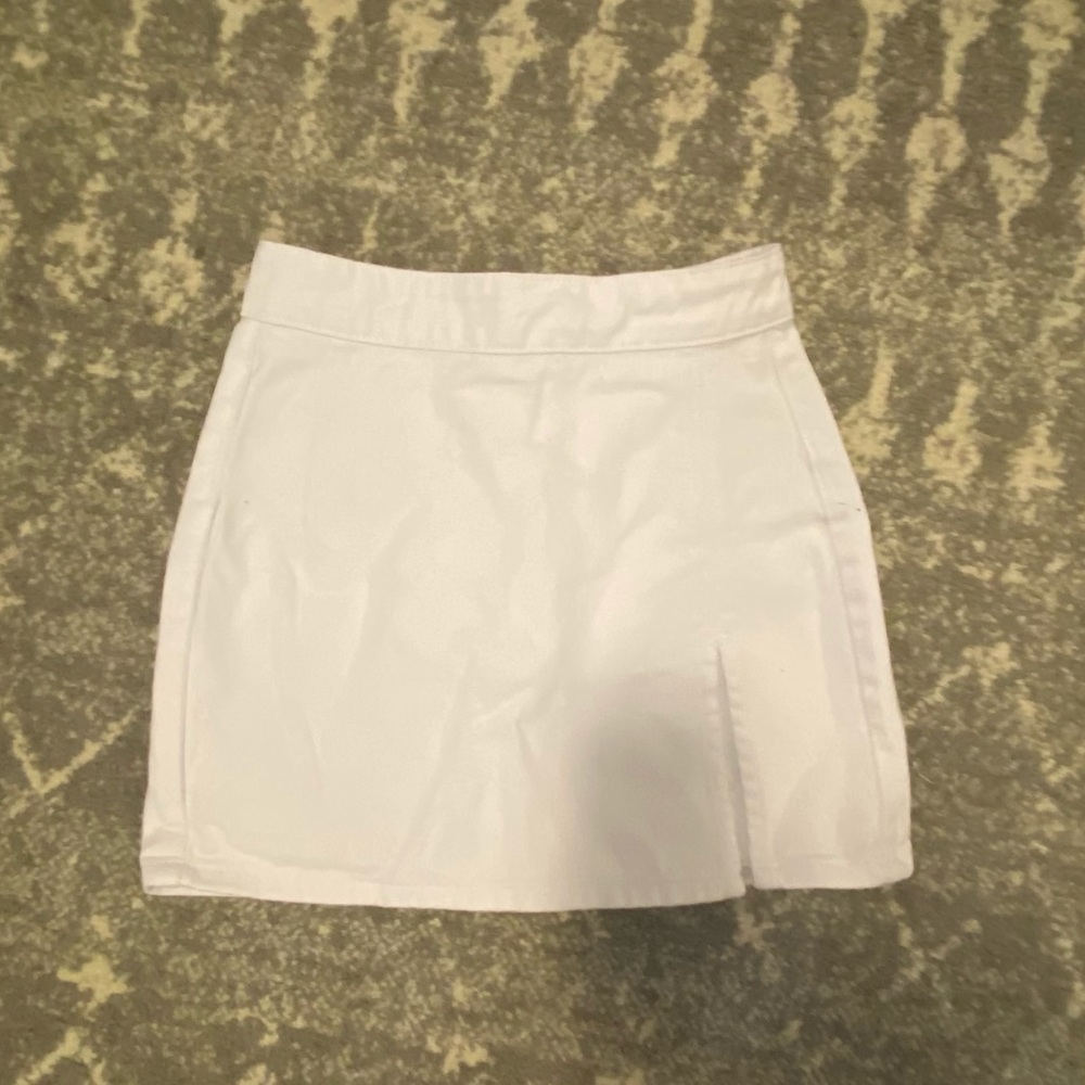 Princess Polly white denim skirt